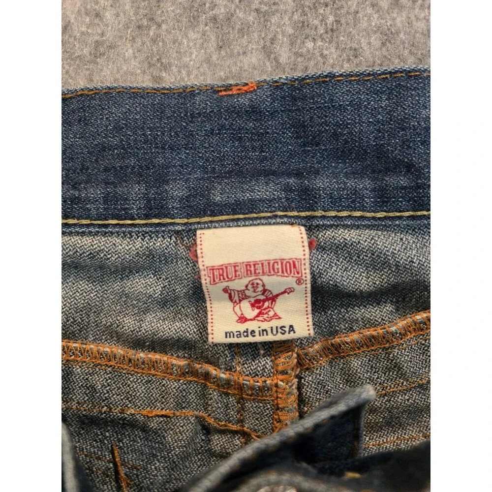 True Religion Rare Embroidered Shiva Hindu God Billy Vintage Wide Jeans 36x32